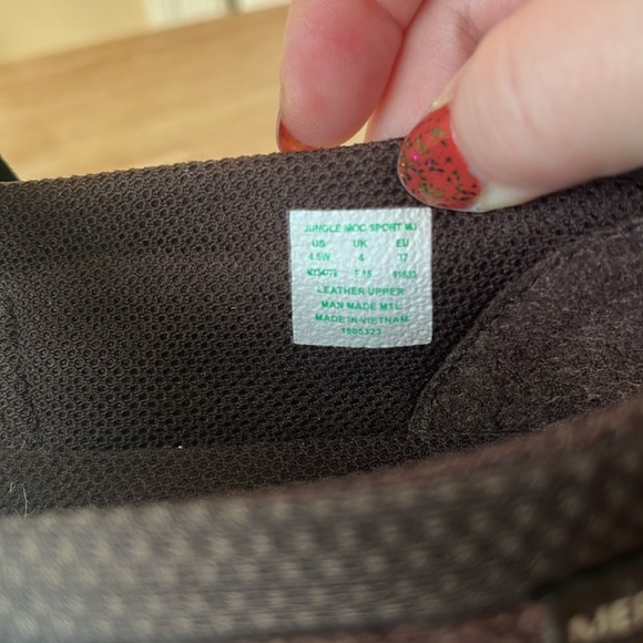 Last chance! Merrell Jungle Moc Sport Brown Suede Leather Mary Jane-big kid 4.5W - Picture 7 of 8